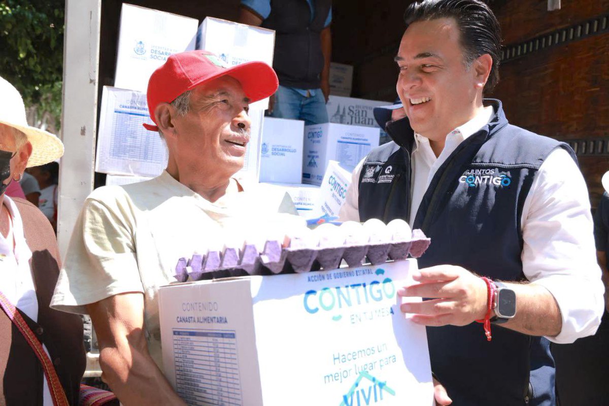 En Querétaro fortalecimos el programa “Contigo en tu Mesa” porque entendimos que no se trata solo de dar apoyos, sino de que realmente mejoremos la alimentación de las familias queretanas. Por eso incrementamos y mejoramos los productos de la despensa.