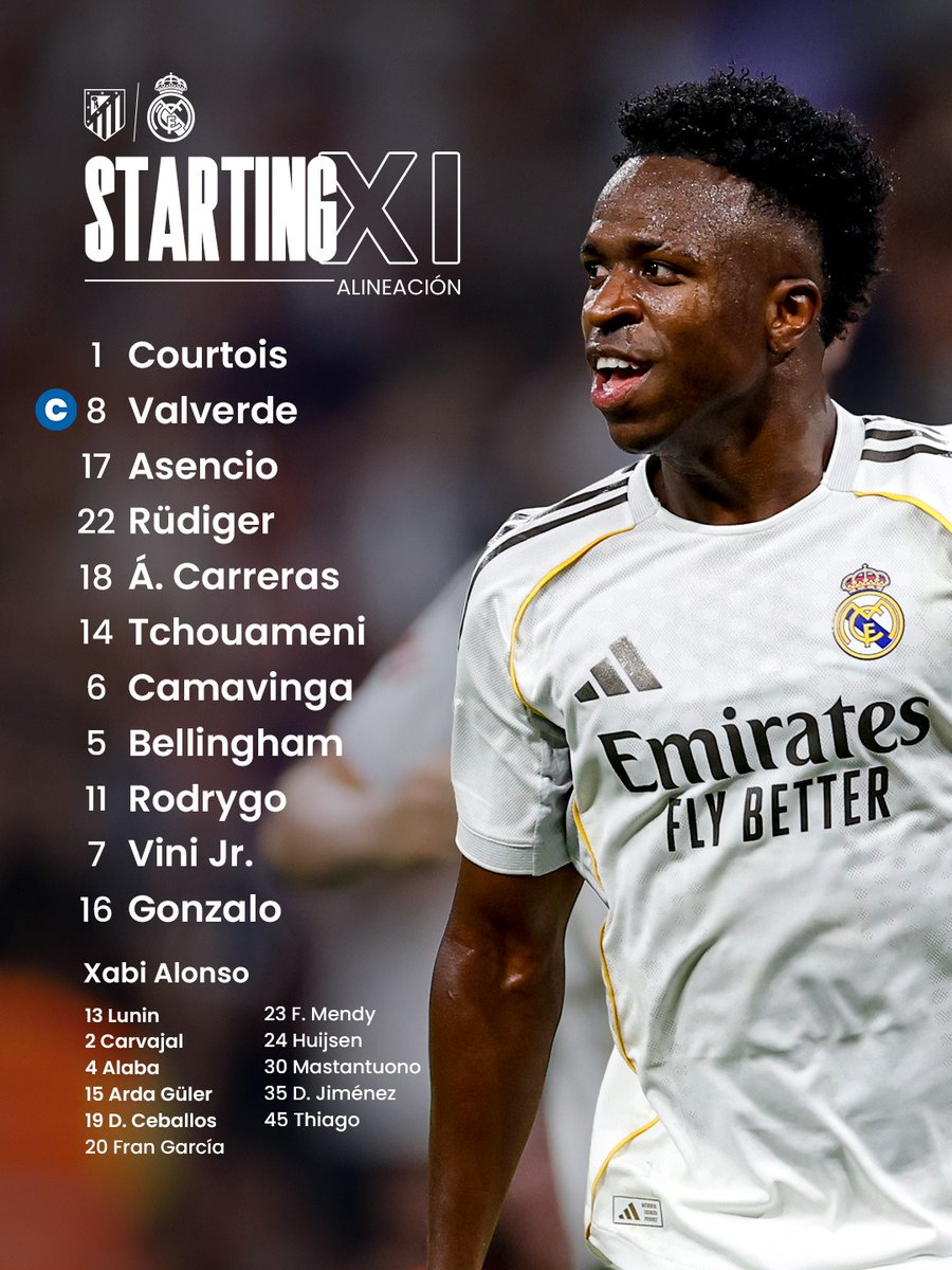realmadridjapan's tweet image. 📋✅ 本日のスターティングメンバー！
🆚 @AtletiJP