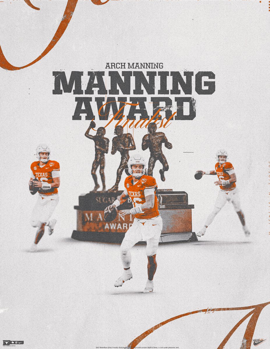 TexasFootball's tweet image. Manning Award Finalist - @ArchManning 🤘