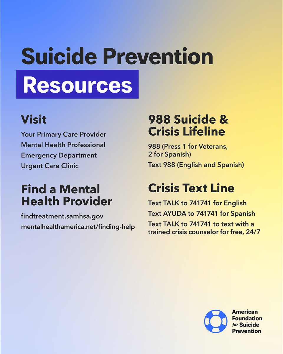We're thinking of everyone affected by the recent tragedy in Minneapolis. 💙
 
In times of crisis, protecting your mental health is important. If your feed feels heavy, find time to disconnect and take a media break.

If you're struggling, call 988 or text TALK to 741741.
