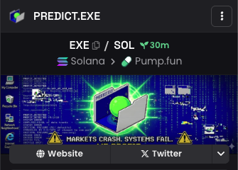 PredictEXE's tweet photo. > LOADING_CHART: EXE/SOL... OK > ANALYZING_LIQUIDITY... OPTIMIZED

Markets crash. Systems fail. We profit. 💾
9ziJPooUpWcTmJSWnYpk7DfKJLvcoxBzkBAoHvhepump

🔗 TRACK THE EXTRACTION: https://t.co/QqrKZ0MCRZ

#PREDICTEXE https://t.co/fr3ctikvXd