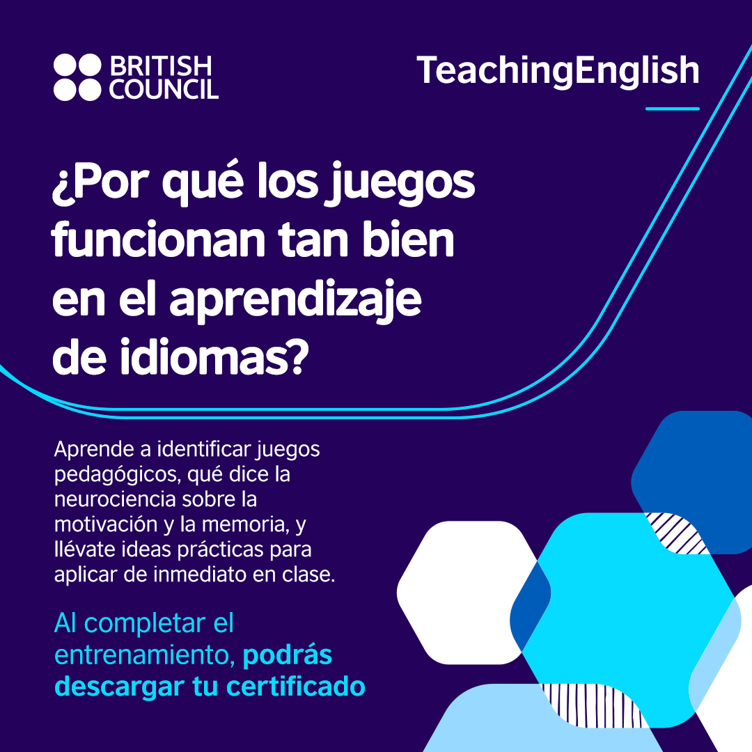 🤓¿Quieres clases de inglés más dinámicas y memorables?

Descubre cómo los juegos y la interactividad pueden transformar el aprendizaje y potenciar la comunicación en el aula.

Mira el video aquí 👉americas.britishcouncil.org/es/programas/t…