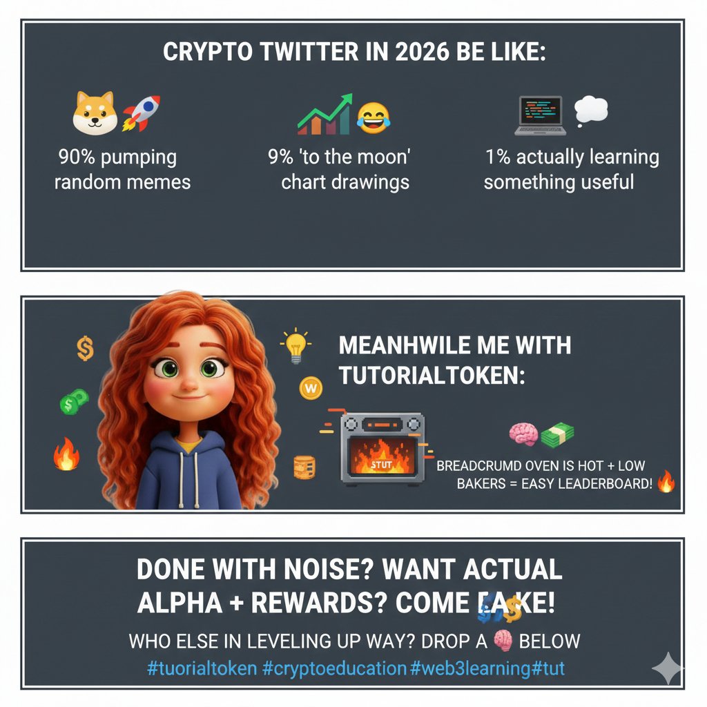 Crypto Twitter in 2026 be like: - 90% pumping random memes 🐶🚀 - 9% 
