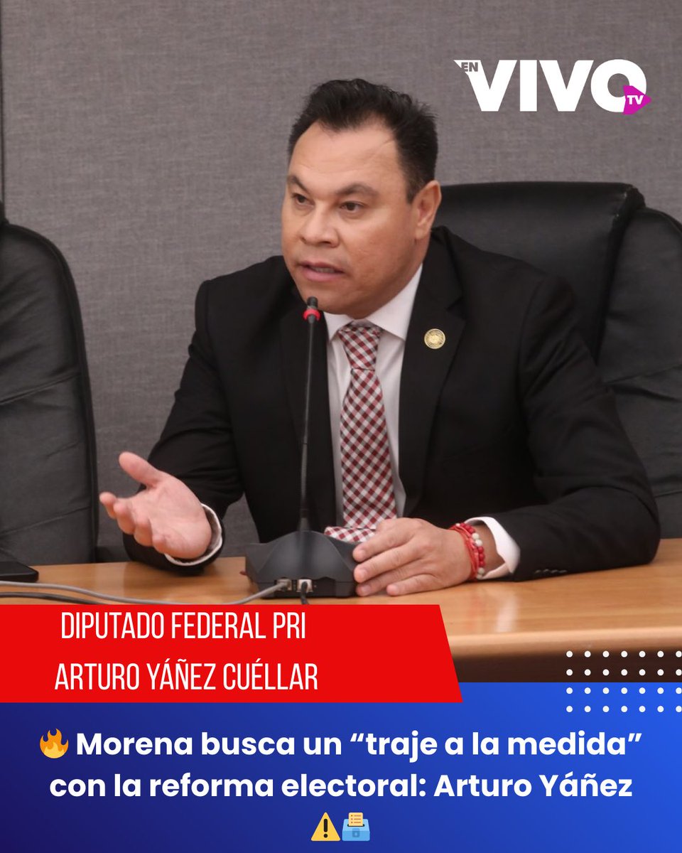 🔥 Morena busca un “traje a la medida” con la reforma electoral: Arturo Yáñez ⚠️🗳️
El diputado federal del PRI advirtió que la reforma electoral impulsada por Morena y la 4T representa un golpe directo a la democracia, al pretender desaparecer los órganos electorales locales