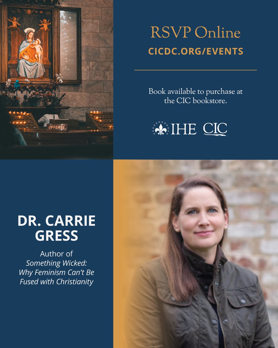 CICDC's tweet image. Join us on Wednesday, January 21, at 6:00 PM as Dr. Carrie Gress visits the CIC to speak about her new book, "Something Wicked: Why Feminism Can’t Be Fused with Christianity".

Register today at loom.ly/UtZz8Ro!