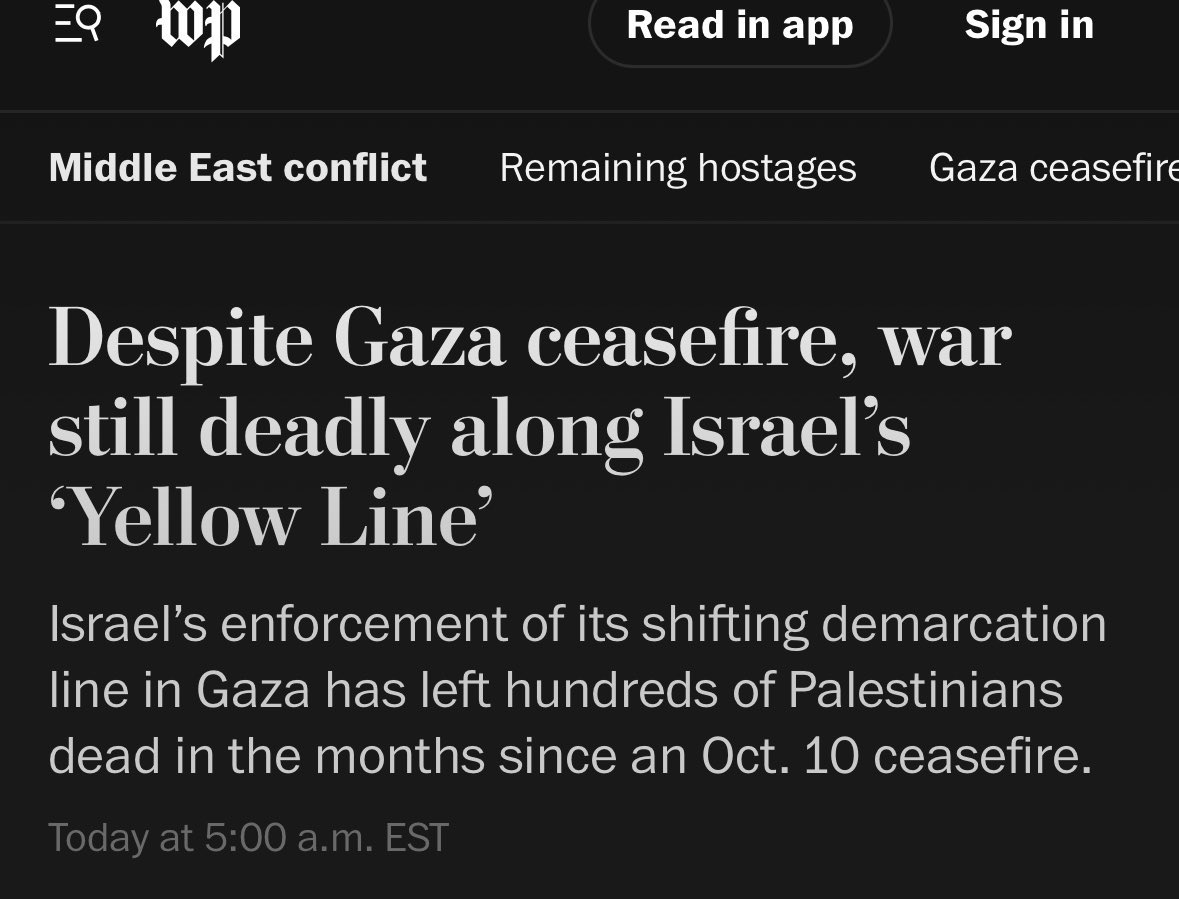 “Despite Gaza ceasefire, war still deadly”

Do words have meaning anymore?