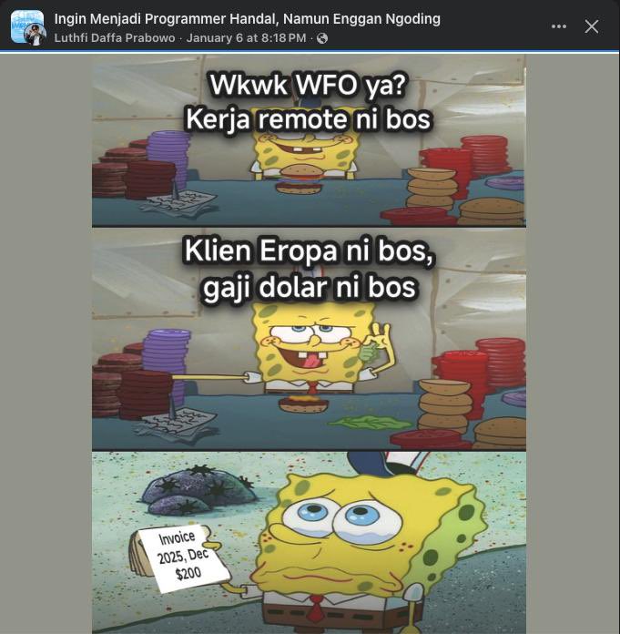 rbayuokt's tweet image. hahaha iya lagi ini, skarang ada aja yg job dari luar tapi make rate tempat asal si pekerja 🤣

apakah kedepannya nanti semua akan kaya gini ? 👀