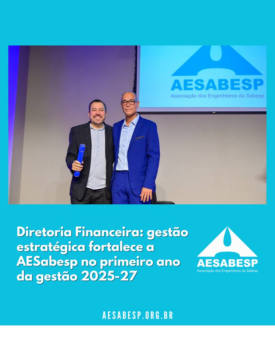 AESabesp's tweet photo. 👥️À frente da Diretoria Financeira da AESabesp, Abiatar Castro de Oliveira avalia como positivo o primeiro ano de sua gestão e compartilhar expectativas para 2026!

Confira a entrevista completa no portal AESabesp👇
https://t.co/Wl1SlAF2zQ https://t.co/DjVz1CxtTb