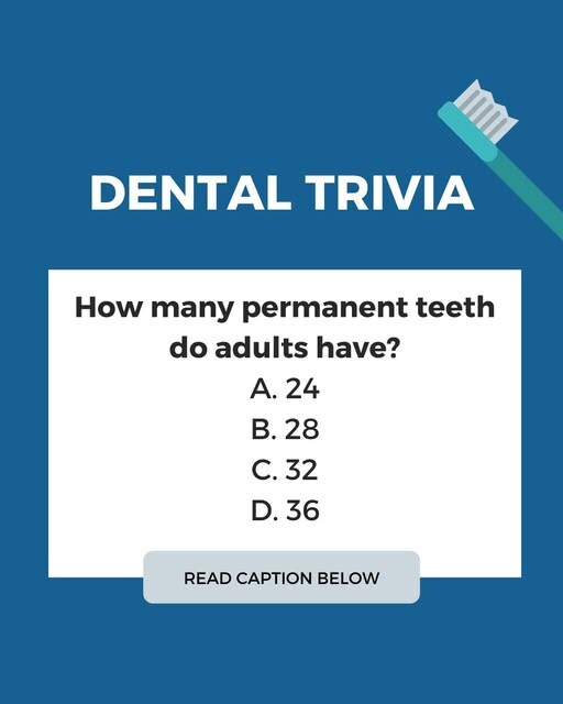 HighStreet_DDS's tweet photo. 🦷✨ Dental Trivia Time! ✨🦷
How many permanent teeth do adults have? 🤔
👉 The answer: 32 teeth (including wisdom teeth)! 😁

Taking care of all 32 with brushing, flossing, and regular dental visits helps keep your smile healthy for life!

#DentalTrivia #FunFacts https://t.co/yAkR5AyCPd