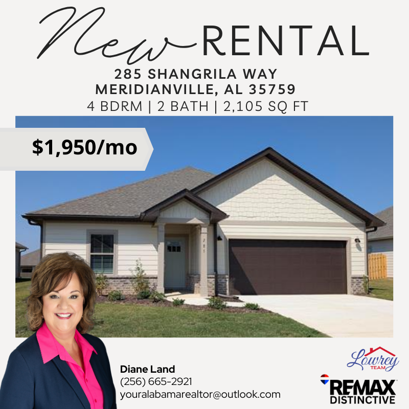 DistinctiveHSV's tweet image. Looking for space, style, and convenience? This 4BD/2BA rental delivers it all—2,105 sq ft of easy living at only $2,050/mo! #RemaxDistinctive #LowreyTeam #Rental