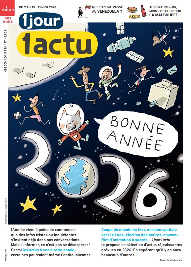 1jour1actu's tweet image. 🎆 Bonne année 2026 !

Pour commencer l’année, 1jour1actu décrypte les grandes actus à venir : entre défis, questions et bonnes nouvelles.

#bonneannee #nouvelan2026 #2026