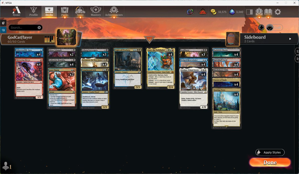 70_'s tweet image. グリクシス魂剥ぎブラッシュアップして今月もミシック到達
ケトラモーズとおたから出せるように開き直って5色土地ガン積み
イゼチャは悪くないけどもうちょいなんかある気はする