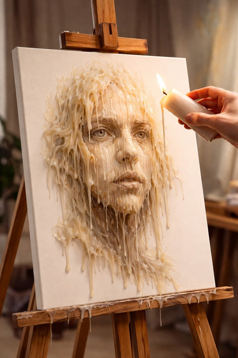 AiArtistryC's tweet image. Wax Art idea
​#WaxArt #Encaustic #ContemporaryArt #CreativeProcess #ArtDaily