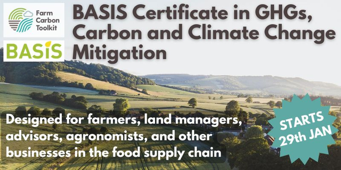 FarmCO2Toolkit's tweet image. We're pleased to offer our @BASISRegLtd course in Greenhouse Gases, Carbon &amp;amp; Climate Change Mitigation, providing an in-depth understanding of GHG gases and their impact on #ClimateChange. 

Starts end of January. Find out more!👇 farmcarbontoolkit.org.uk/our-services/t…
#BASIS #soilhealth
