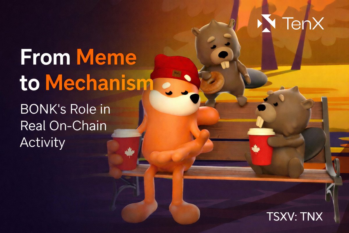 From meme… to mechanism ❗️❗️❗️

$BONK ’s role in #Solana has evolved into something much bigger than culture alone. Real usage, real activity, real economics.  

We dive deeper into this in our latest research report on Substack.

👉 tenxprotocols.substack.com/p/tenx-researc…

TSXV: $TNX