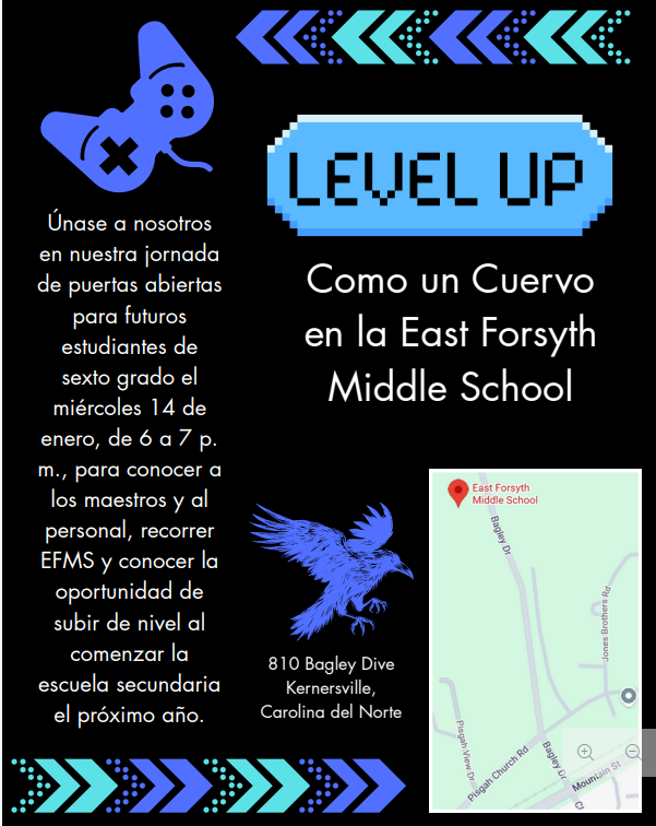 PetreeES's tweet photo. East Forsyth Middle School is hosting an open house for prospective sixth-grade students on Wednesday, January 14th, from 6:00 to 7:00.  Meet teachers/staff, tour EFMS, and learn about the opportunities at EFMS. https://t.co/48gkvb6IBc