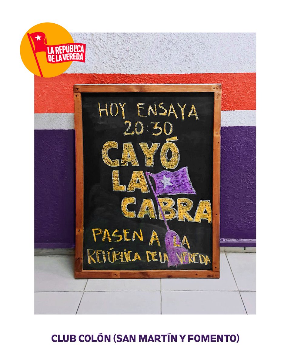 TODOS LOS DIAS!
.
VENGA A SUMARSE A LA REPÚBLICA DE LA VEREDA!
. 
CLUB COLON-
SAN MARTIN Y FOMENTO