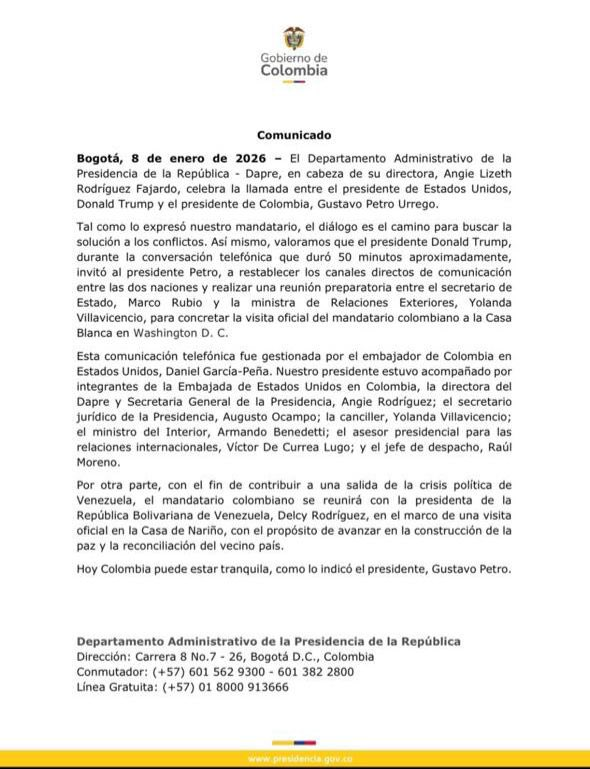 OrlvndoA's tweet photo. #URGENTE | El Gobierno de Colombia informa que Delcy Rodríguez visitará a Gustavo Petro en Bogotá.

El anuncio viene tras la llamada de Petro con Trump. https://t.co/TjRK6TKhvU