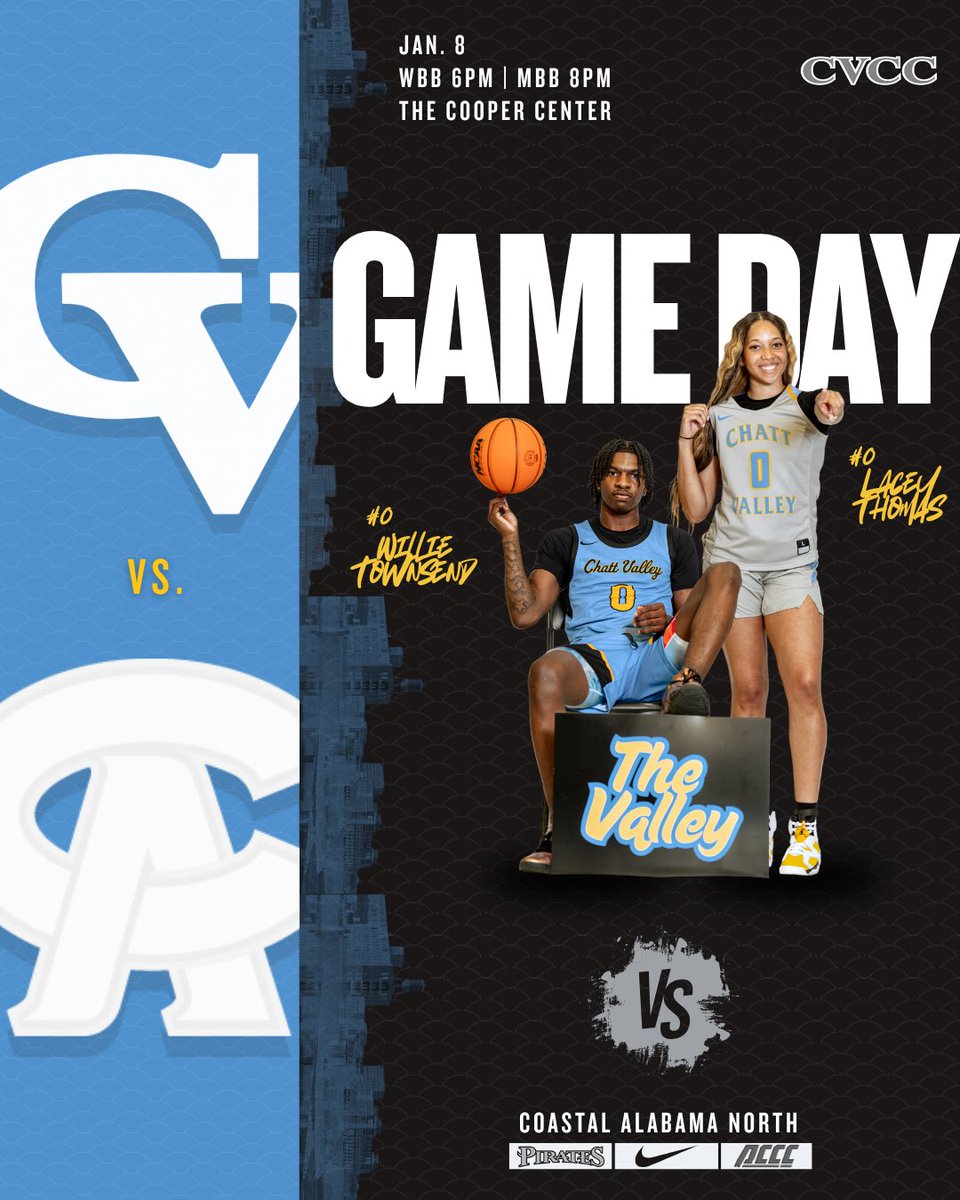ChattValleyMBB's tweet photo. Gameday 🏴‍☠️ 

🆚 Coastal Alabama North
📍ᴛʜᴇ ᴄᴏᴏᴘᴇʀ ᴄᴇɴᴛᴇʀ - ᴍᴏɴʀᴏᴇᴠɪʟʟᴇ, ᴀʟ
⌚️@ChattValleyWbb 6p EST | MBB 8p EST https://t.co/UbaYDb7lfL