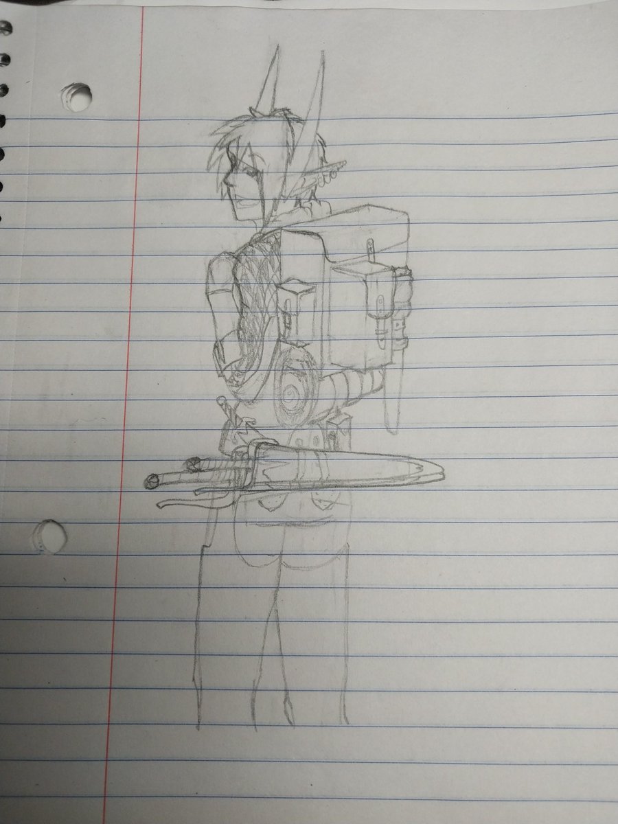 Day 45: Session 3

Music: Phone mix

Minutes: ~15

Current mood/thoughts: Pleased.
 With this project brought to a close, at least in the pencil art phase, I can't help but feel like it's missing something. After wracking my brain for a little while, I realized that Maielk is