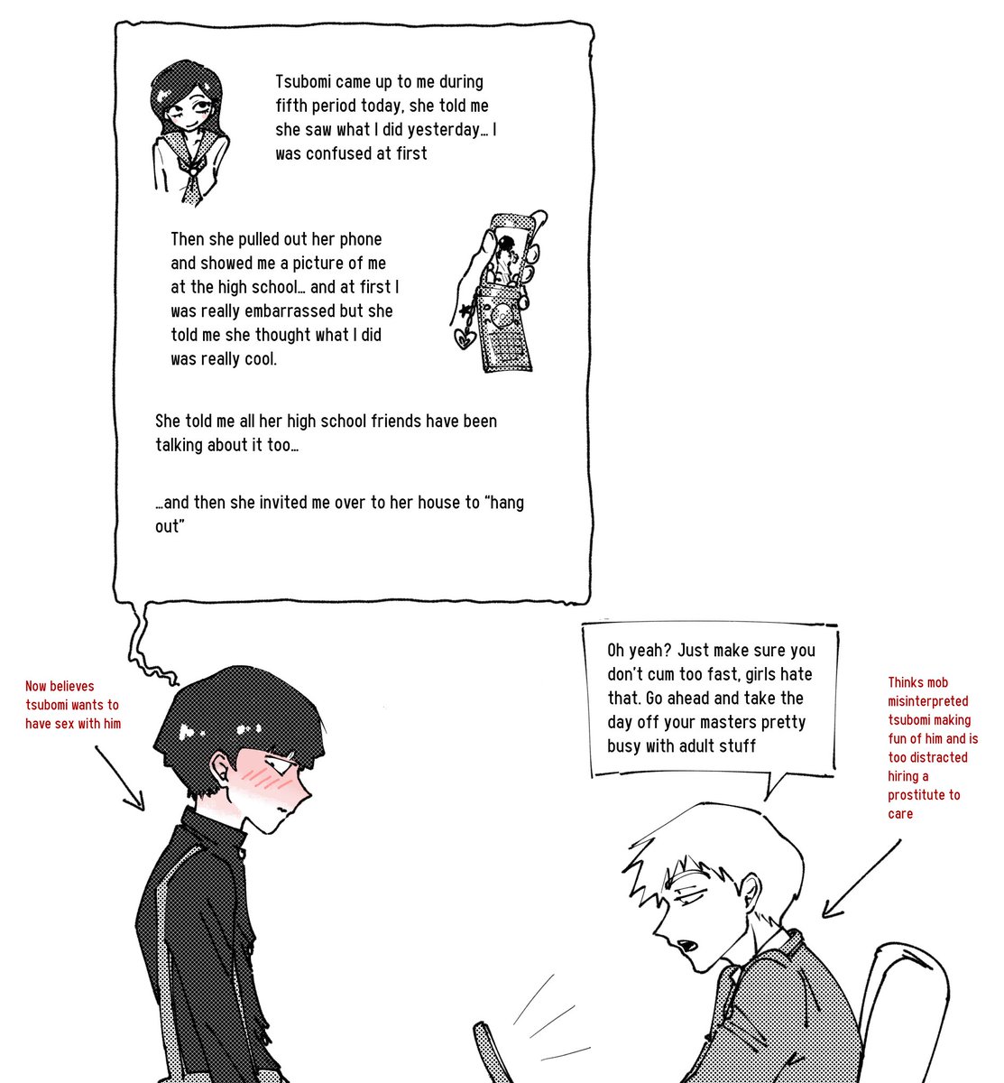 100popsicle's tweet image. (repost) tsumob sex but mob is crossdressing