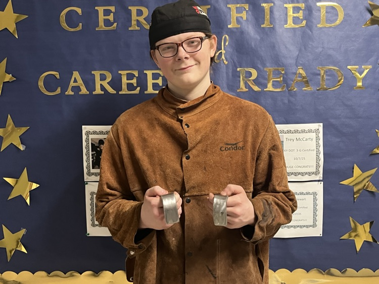 HUGE CONGRATULATIONS to Cameron Whitt!!! He earned his KY DOT 4-G Welding cert! So proud of him &amp; his hard work! 1st one to certify in 2026!  Way to go, Mr Mulkey! Super proud of our Welding Program! <a href="/KY_CTE/">Kentucky Office of Career and Technical Education</a>