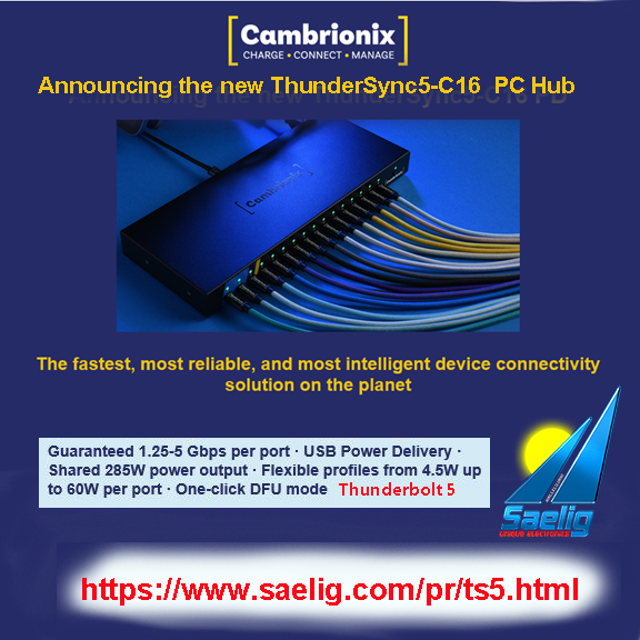 A Cambrionix hub is way more than just a USB hub. It is built for tough environments where reliable power and rock-solid data connectivity are critical, especially when you need to connect, charge, and manage lots of devices at the same time. Learn more: saelig.com/pr/ts5.html