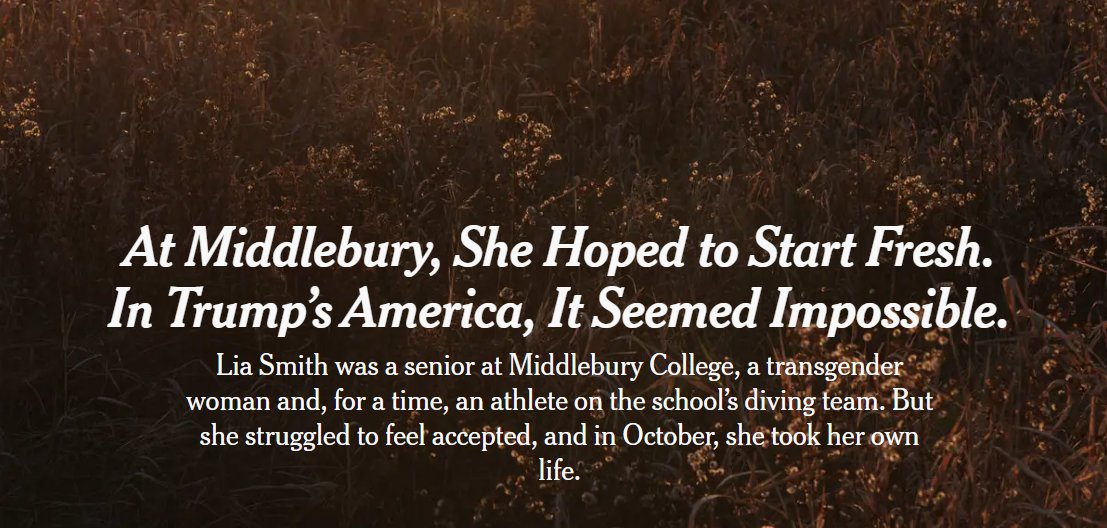 hecheateddotorg's tweet image. It's no coincidence that just over a week before the Supreme Court hearing of the issue of male athletes in women's sports, the New York Times has chosen to run a story on an incident of suicide (one in around an average of 45,000 that occur in the US each year) that occurred…