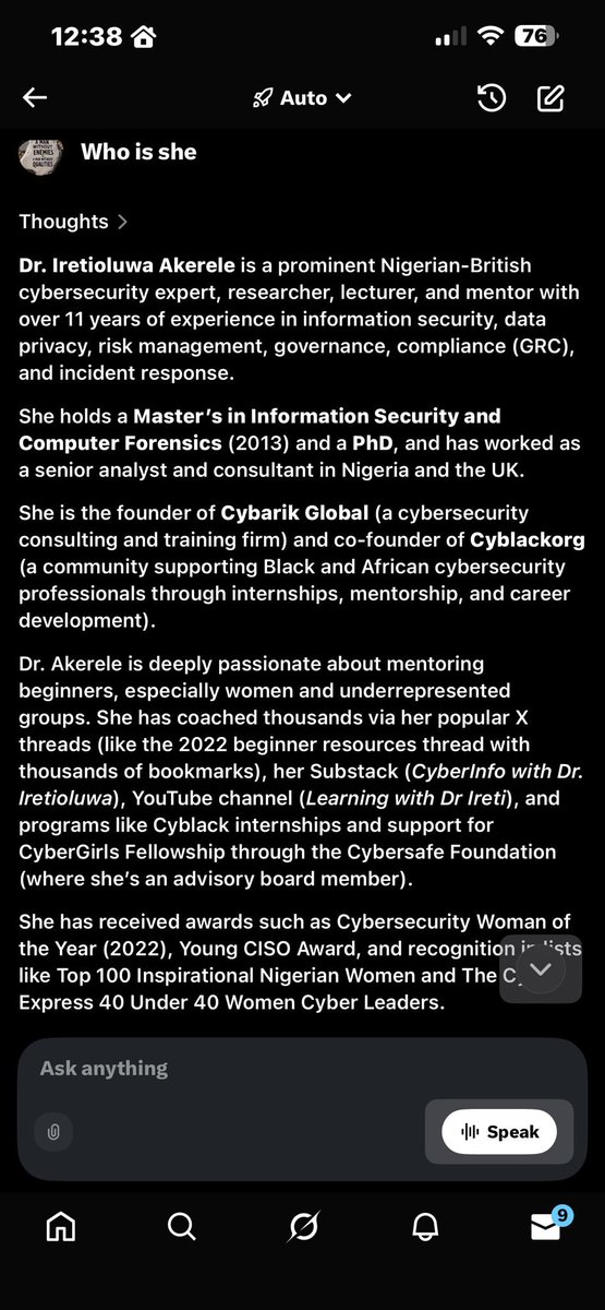 According to grok, I am a prominent Nigerian-British cybersecurity expert ❤️😂