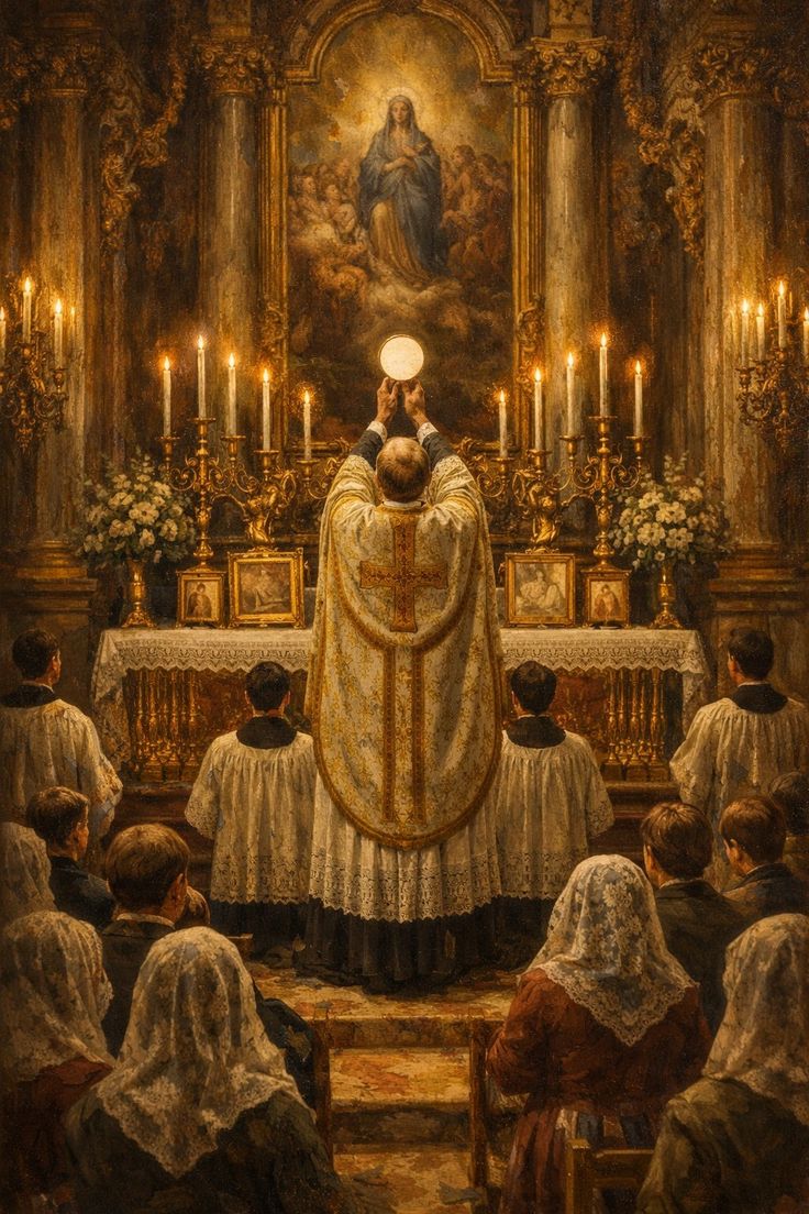 “El hombre debería temblar, el mundo debería vibrar, el Cielo entero debería conmoverse profundamente cuando el Hijo de Dios aparece sobre el altar en las manos del sacerdote”.

-San Francisco de Asís