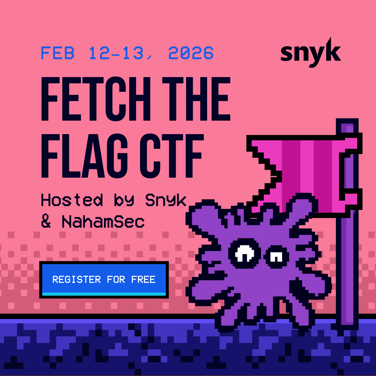 snyksec's tweet photo. ๐ฉ #FetchTheFlag is BACK! ๐ฉ
Join Snyk & @NahamSec on Feb 12โ13 for our annual #CTF competition. Team up or compete solo, take on 15 security challenges, earn CPE credit, and compete for the top prize.
Learn more and register now here: https://t.co/Qr9nIc0o2z https://t.co/EcXAZHeuAm