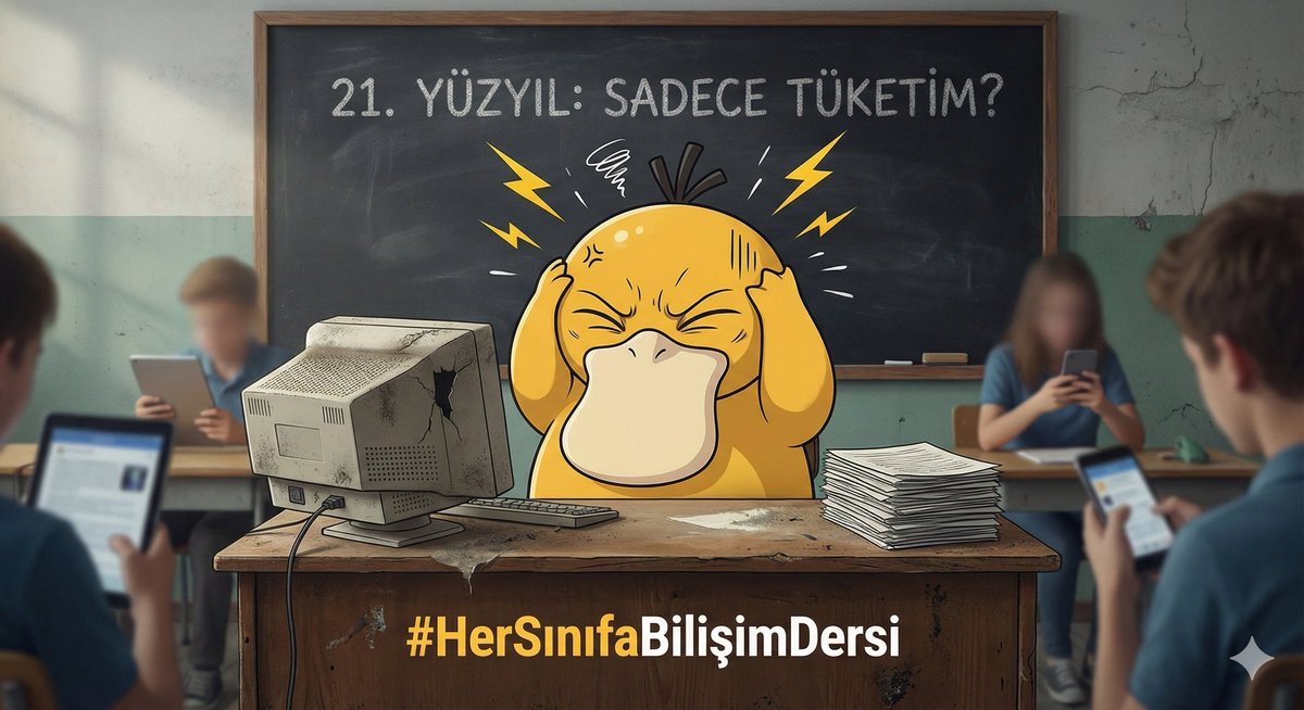Başımız ağrıyor... Neden mi? Çünkü 21. yüzyıldayız ama hala teknolojiyi sadece "tüketen" bir nesil yetiştirme lüksümüz var sanıyoruz. 🤯

Artık mazeret yok, erteleme yok. Gelecek beklemez. Bu bir istek değil, bir zorunluluktur: #HerSınıfaBilişimDersi <a href="/mserdark/">M. Serdar Kuzuloğlu</a> <a href="/tcmeb/">Millî Eğitim Bakanlığı</a>