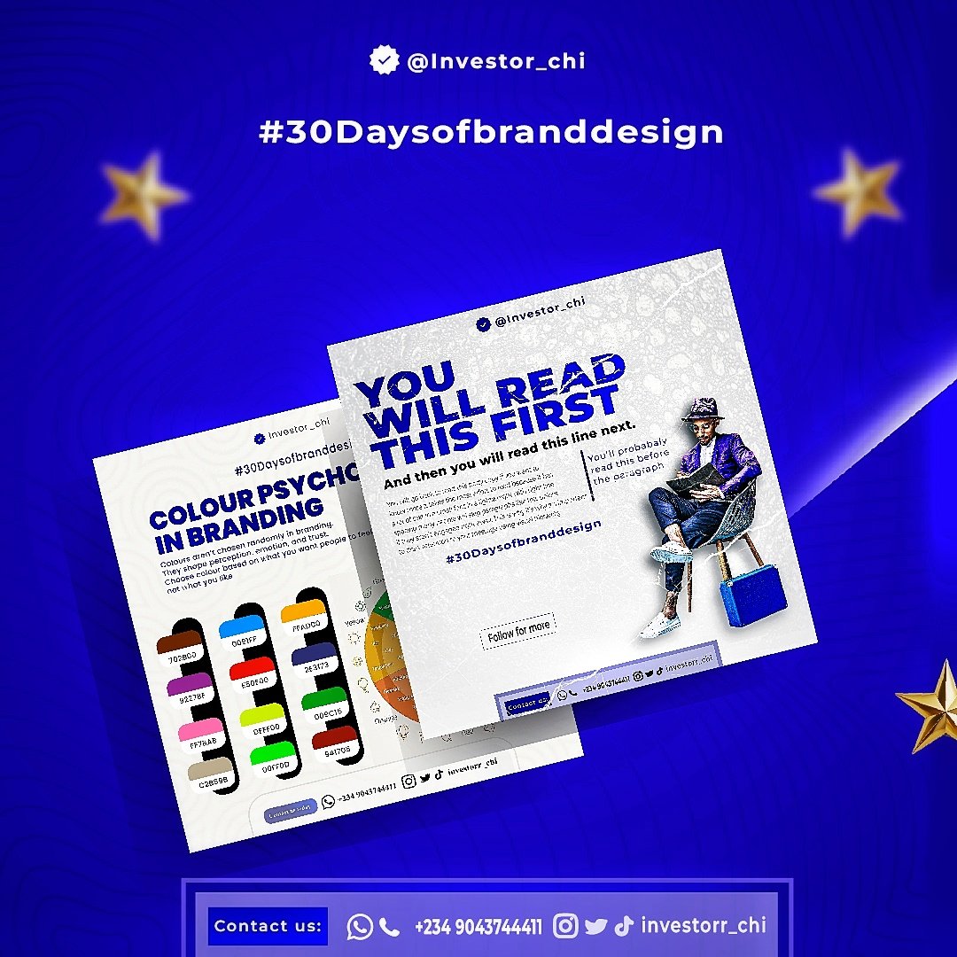 investorr_chi's tweet photo. Check out the Carousel Design on the first week of the #30DaysOfBrandDesign on our Instagram https://t.co/tEMdYvlmiJ

Thank you for staying with me through this process.

Week one done ✅
But we are not yet done 👍
Strong brands start with strong foundations https://t.co/wowmCpeDN3