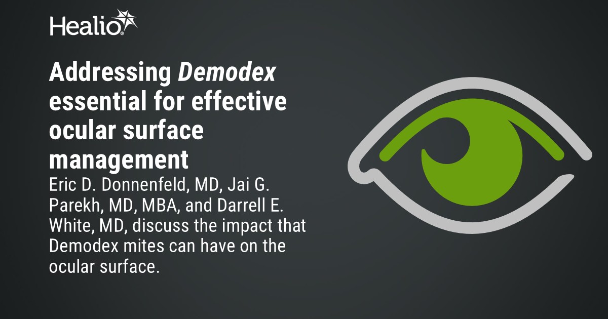 Healio_OSN's tweet photo. Until recently, #Demodex was often overlooked as a common cause of ocular irritation.

At #OSNNewYorkandRetina, an expert panel shared pearls on how to effectively eradicate 𝐷𝑒𝑚𝑜𝑑𝑒𝑥 with #Xdemvy. 👇

https://t.co/LPowMegPQb

@gohealio @DarrellWhite @OSNNYandRetina https://t.co/VpJ3deY6oV