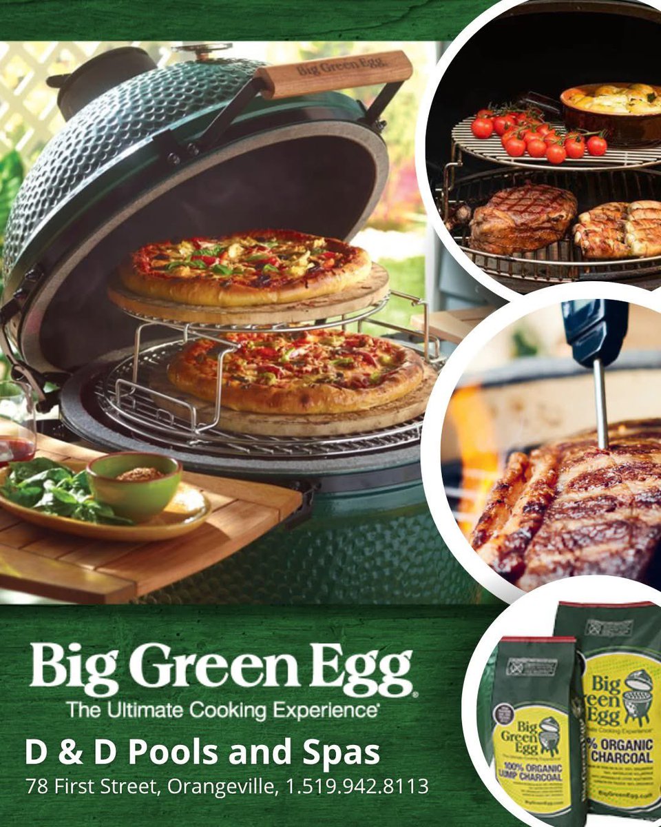 DDpoolsOville's tweet image. Explore our range of accessories designed specifically for your size and model, perfect for enhancing your cooking experience.

D &amp;amp; D Pools and Spas
78 First Street, Orangeville
(519) 942-8113 
d-dpools.com

#DDPools #Spa #Pool #BBQ #BigGreenEgg #BioGuard