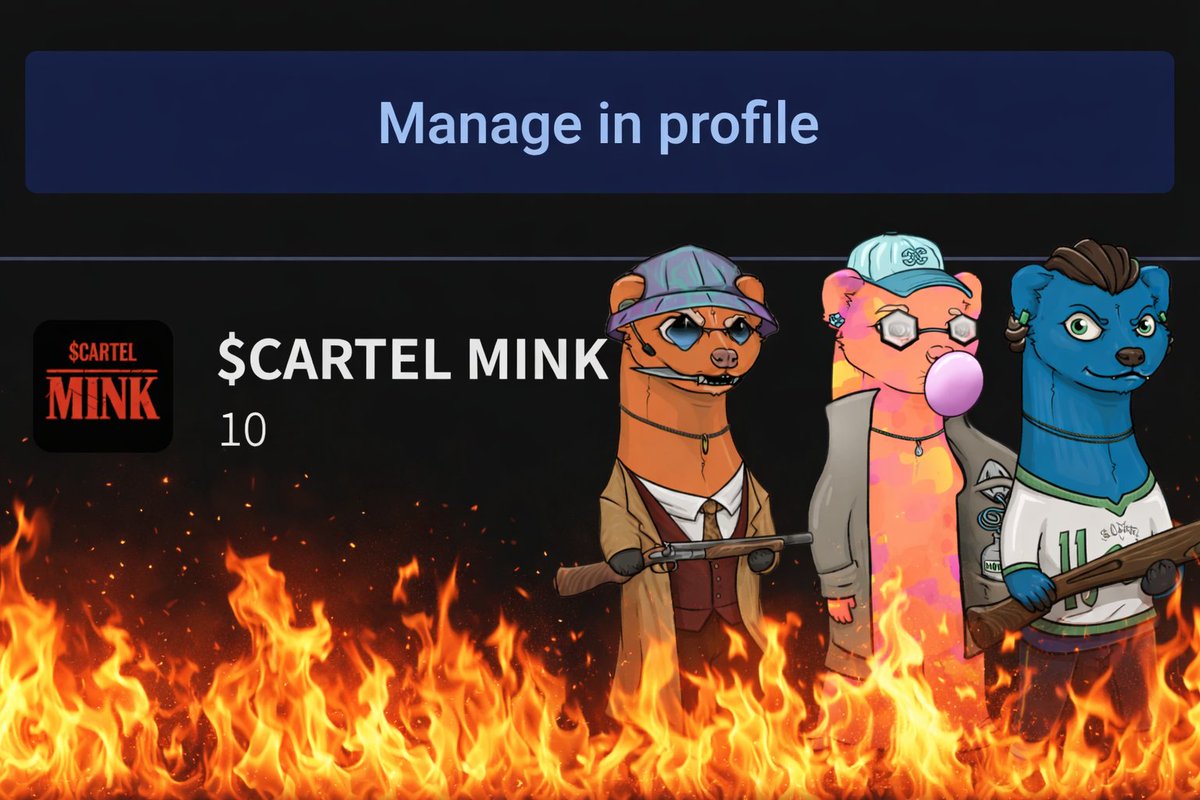 $CARTEL MINKS ARE ON FIRE 🔥 

Be sure to hold 10 to be eligible for your Rune Airdrop 👀,💸

<a href="/CronosCartel/">Cronos $Cartel</a> will be giving more information on this in the future 😎

Head to <a href="/EbisusBay/">Ebisu's Bay | GameFi - NFT Market - DEX</a> to become part of the #MinkFam