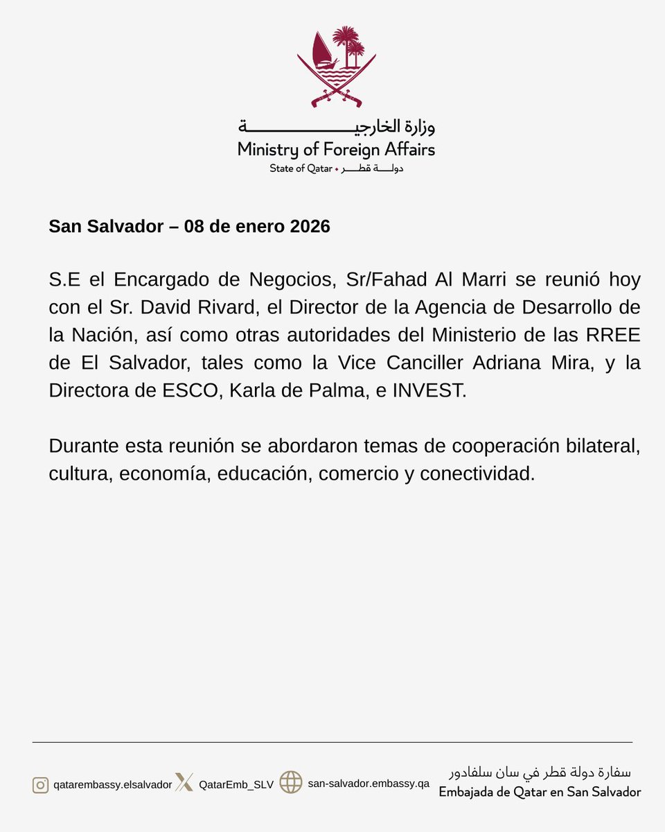 Embassy of Qatar in El Salvador tweet media