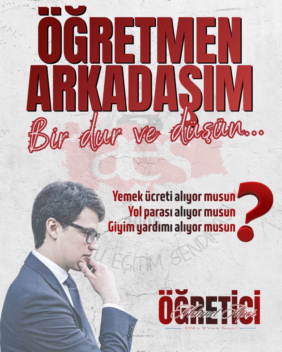 Öğretmen arkadaşım, bir dur ve düşün...

📌 Öğle aralarında kendi cebinden yiyorsun.  
🍽️ Yemek ücreti alıyor musun? → YOK

📌 Köyde ya da uzak bir okulda görev yapıyorsun.  
🚗 Yol parası alıyor musun? → HAYIR

📌 Şık ve örnek olman bekleniyor.  
👔 Giyim yardımı alıyor musun?