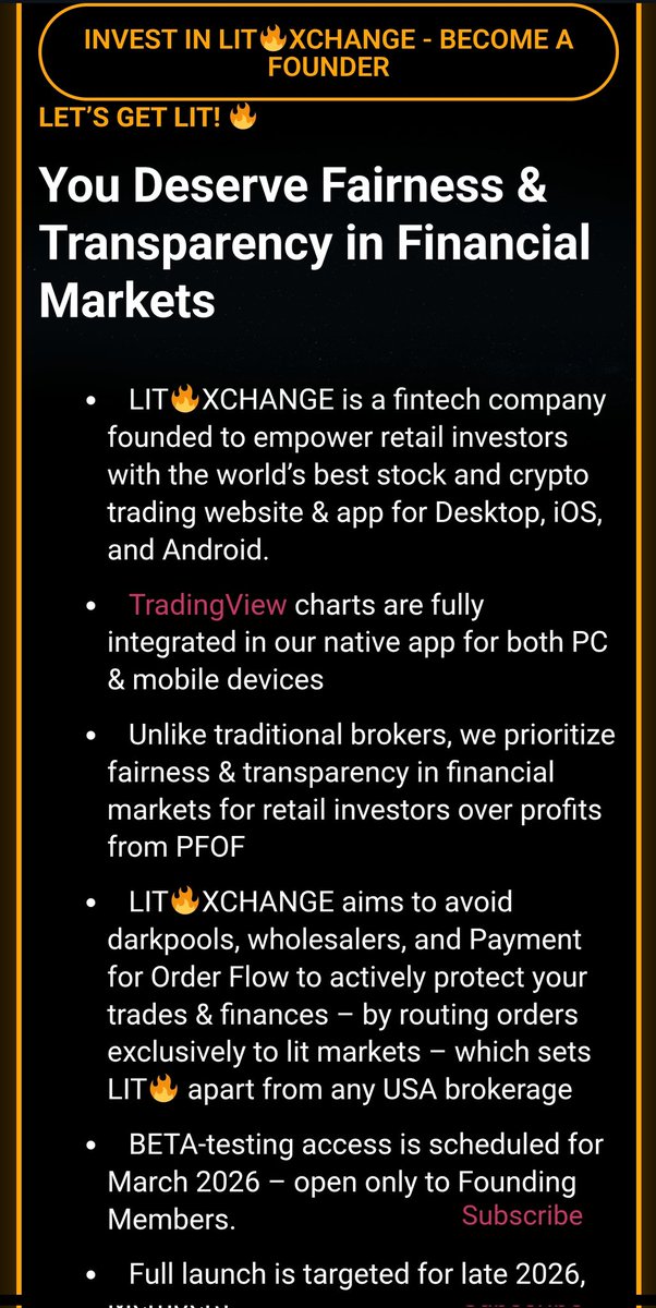 BossBlunts1's tweet image. You deserve fair &amp;amp; transparent  markets!

Website update for 
🔥@LitXchangeApp - featuring full @TradingView chart integrations and our patent-pending swarm intelligence systems

Join the waitlist - 1st come, 1st serve

Link in bio - repost for a better brokerage app