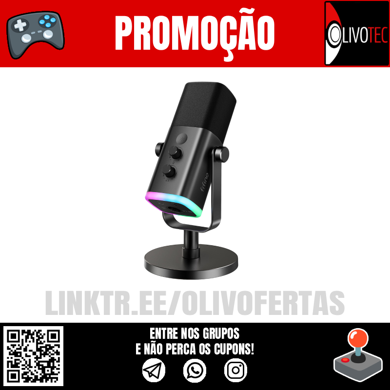 🚨 Microfone Fifine AM8 PC/PS5!

O mic que uso na live, meu review: 
youtube.com/watch?v=Iqn34O…

🎫 CUPOM: IFPE6AQS
Preço com cupom: R$264

- Link de Compra:  
s.click.aliexpress.com/e/_c3sk0m4P

- Entre nos nossos Grupos:  
linktr.ee/olivofertas
