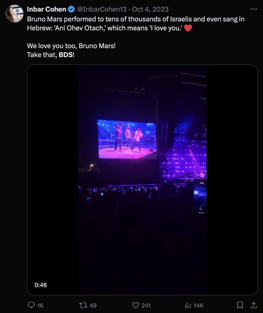 dearrchasee's tweet image. Y’all really hyping Bruno Mars like he didn’t moonwalk straight into Zionism 💀 the glitter can’t cover that.