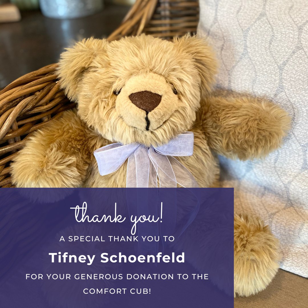 A special thank you to Tifney Schoenfeld for your generous donation to The Comfort Cub!

#thankful #TheComfortCub #hopeyoucanhold #teddybear #survivor #hope #hug #healing #brokenheart #mentalhealth