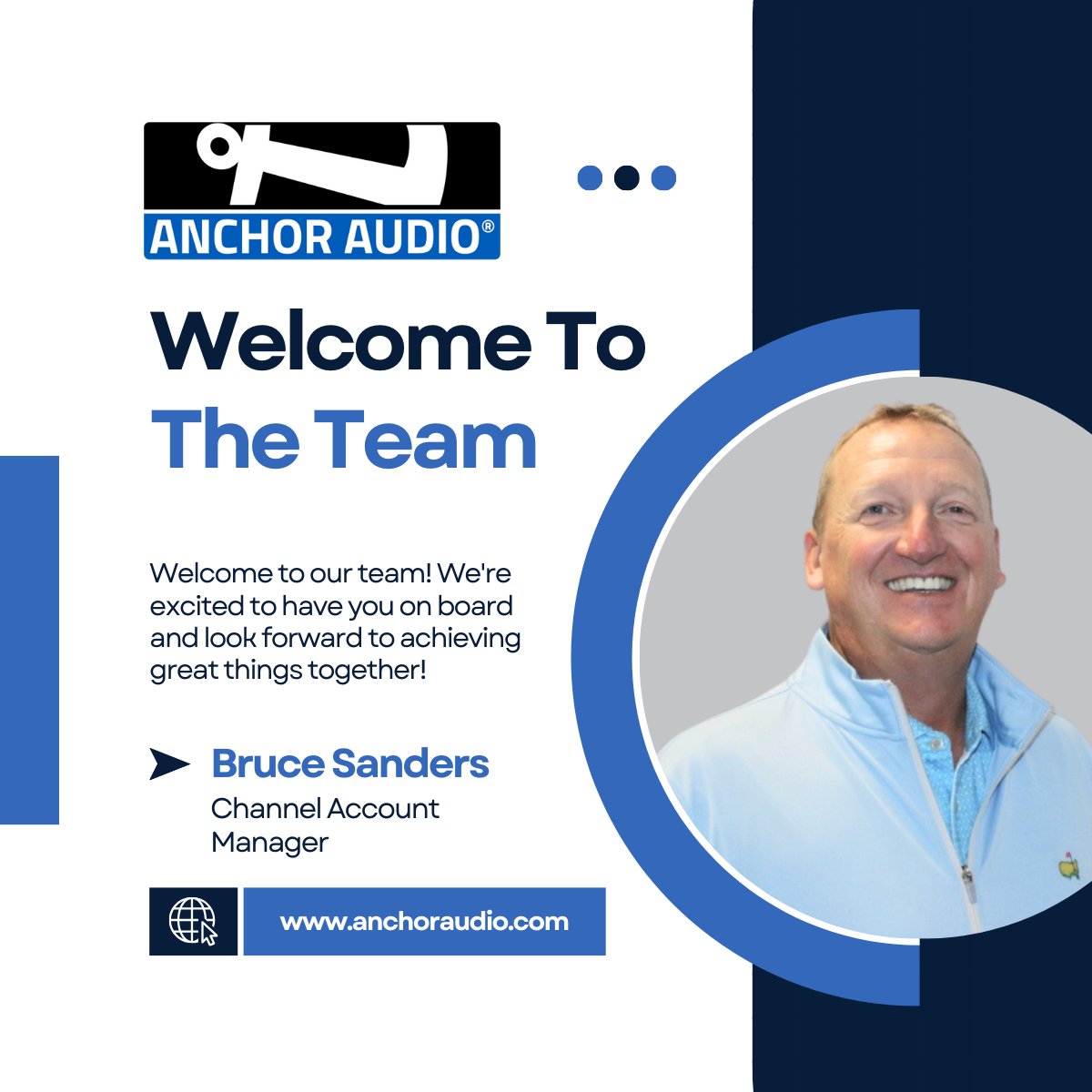 AnchorAudio's tweet image. 🎉 Welcome to Anchor Audio, Bruce Sanders!
We’re excited to have Bruce join us as a Channel Account Manager and look forward to the impact he’ll make with our partners.

#WelcomeToTheTeam #AnchorAudio #ChannelSales