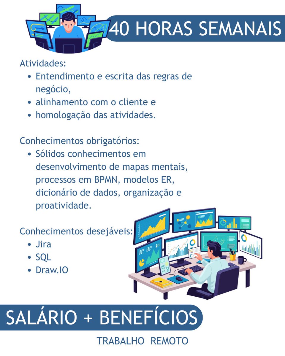 LabtransUFSC's tweet image. 💻 Oportunidade CLT para Senior Analista de Sistemas no LabTrans/UFSC!

Se você é da área de Ciência da Computação, Sistemas de Informação ou áreas afins, tem perfil analítico e experiência em modelagem de processos e organização de dados, essa vaga é pra você! O LabTrans está…