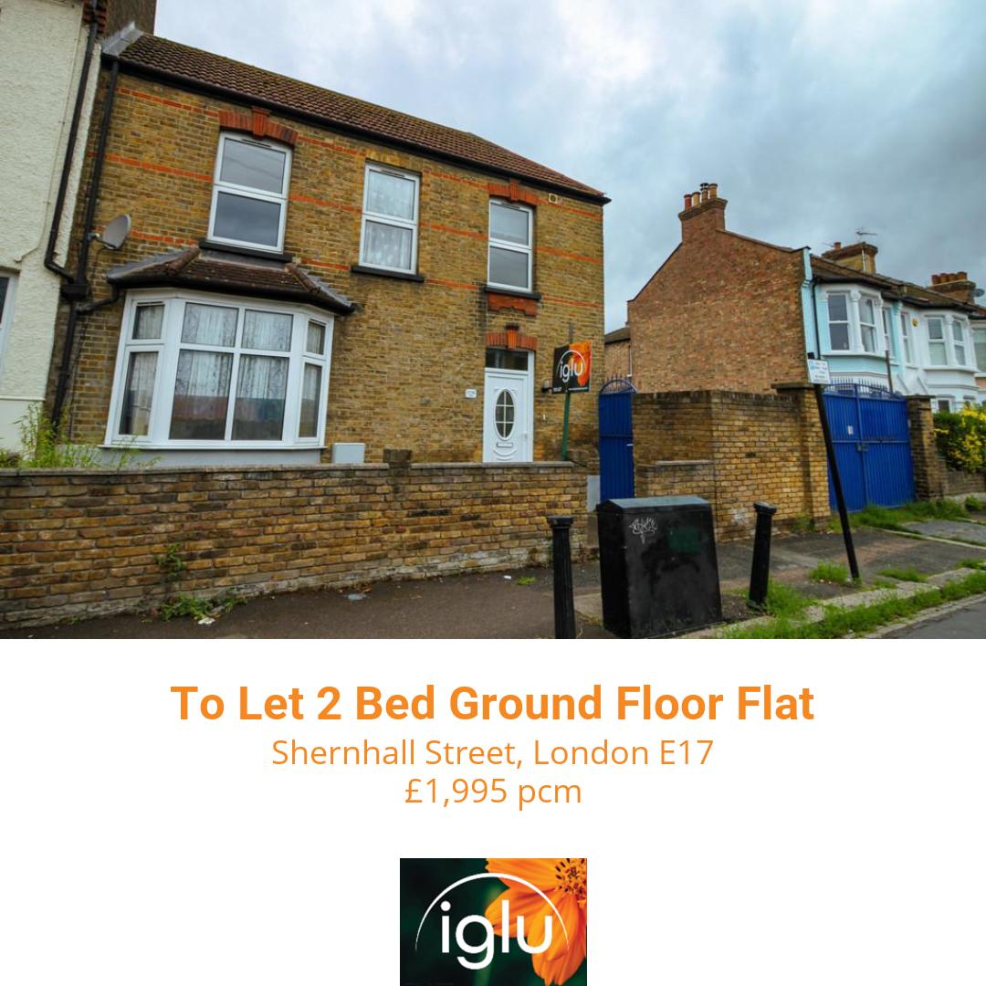 New Property To Let
Shernhall Street, London E17
To Let 2 Bed Ground Floor Flat £1,995 pcm

🌟 Newly refurbished ground floor flat  
🛏️ Two spacious bedrooms  
🛁 Modern bathroom and separate kitchen  
🌳 Access to private garden/yard...