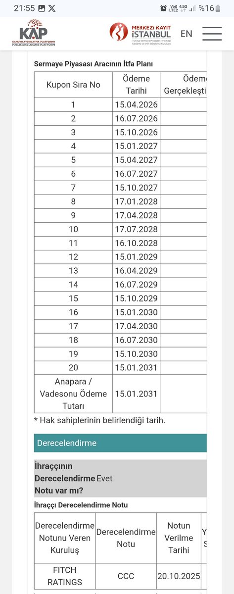 Hektaskk's tweet image. #sasa
İşlem gören 1 lot (1 TL nominal) paya karşılık gelen Referans Pay Fiyatı ve İlk Dönüştürme Fiyatı ile 100.000 € nominal tutarlı tahvil için hesaplanan Oran

Referans Pay Fiyatı: 0,0473 Euro İlk D. Fiyatı: 0,0568 Euro 
D. Oranı: 1.760.563,3803 lot

0,0568×50,25=2,8542