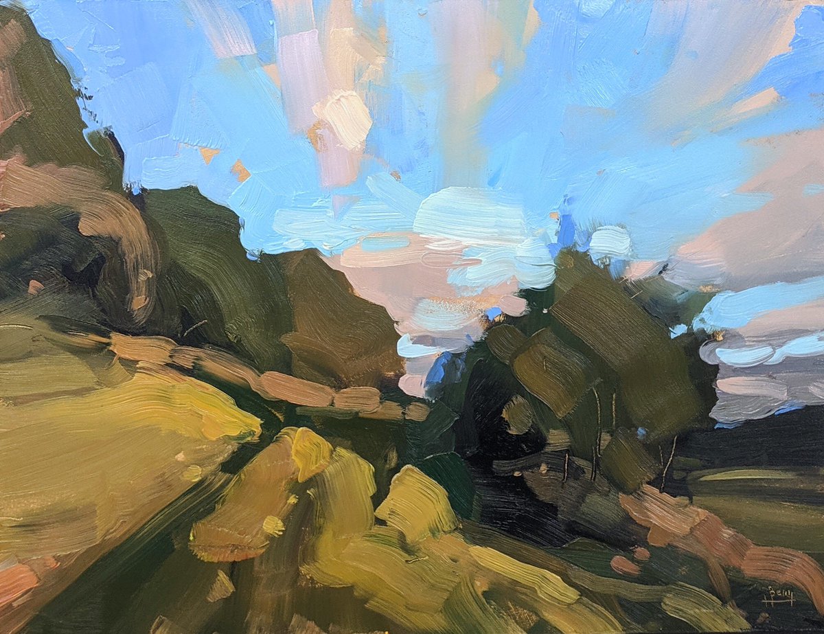 gallerycheshire's tweet photo. Golden Hour by Hester Berry.

#hesterberry #landscapepainting https://t.co/WYePPgjpq4