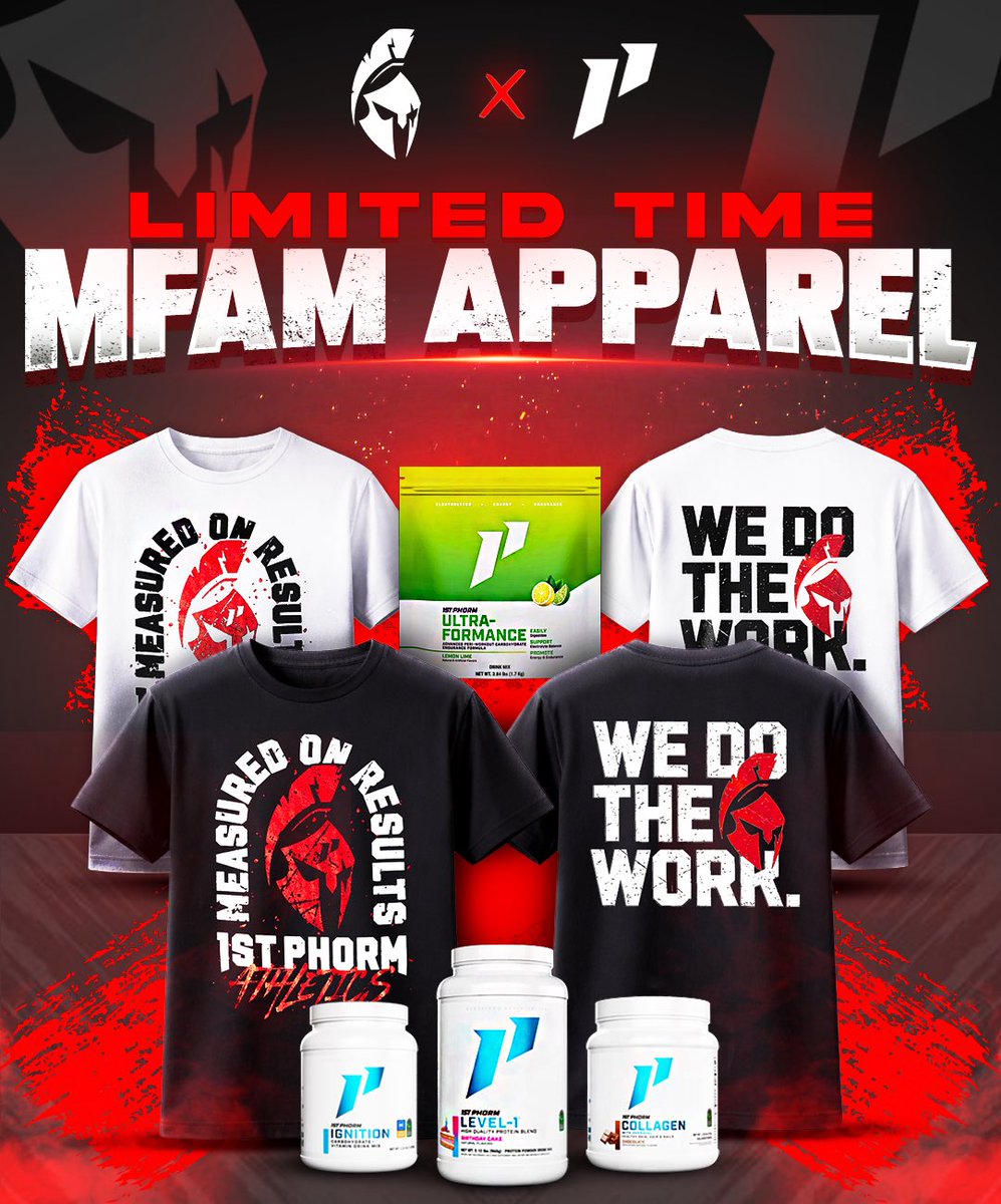 MFAMCentral's tweet image. BIG SPONSORED STREAM
TOMORROW WITH OUR PARTNER @1stPhorm!

GIVING AWAY 10 MFAM x 1stPhorm shirts in the stream! 🔥

- Additionally, if you order $100+ in products from @1stPhorm you’ll get an MFAM shirt on top! 🔥

- USE CODE: MFAM or our link to qualify! CYA IN THERE GANG 🙏🏻