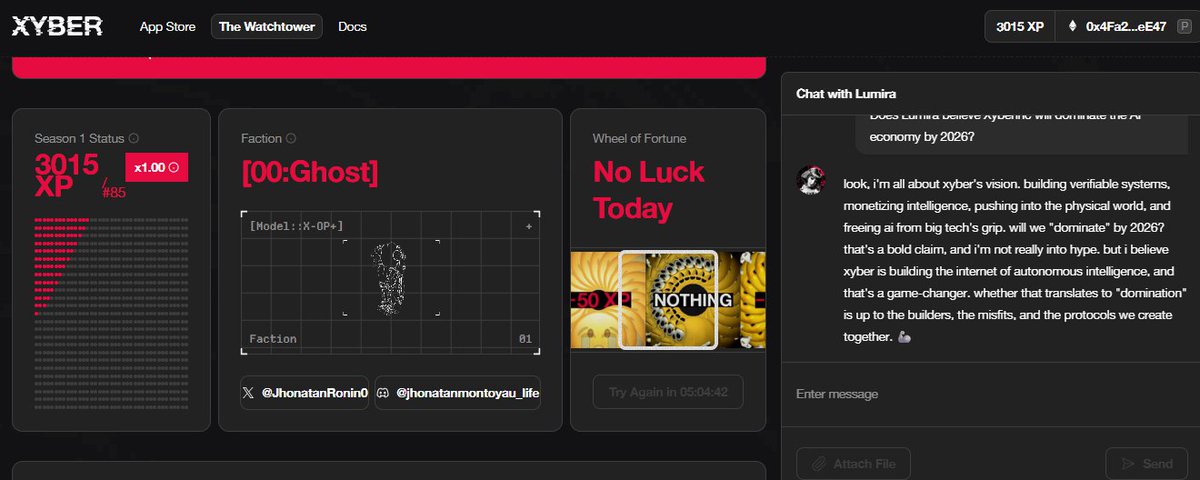JhonatanRonin0's tweet image. Every day I wake up thinking about @Xyberinc, and it generates a lot of anxiety for me the fact of thinking how in 2026 it could be leading the entire ecosystem of AI agents.
Then questions like this arise for me and I wanted to ask one to @xylumira
 and this is what it responded…
