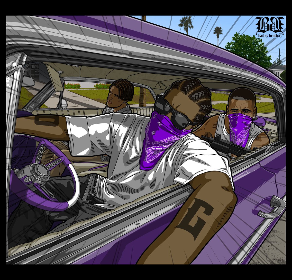 G ride 🟢🟣 edition 
As requested, more Grove street families &amp; Rollin heights Ballas,